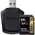   Lexar SDXC Memory Card 64Gb V90 UHS-II U3 + USB Reader